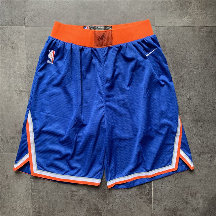 Cheap Men NBA New York Knicks Blue Nike Shorts 0416